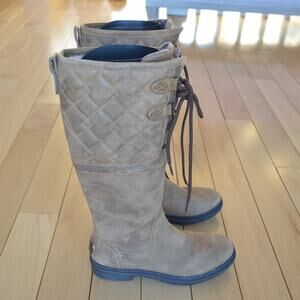 UGG Waterproof Winter Boots Brown Leather Elsa Size 6.5